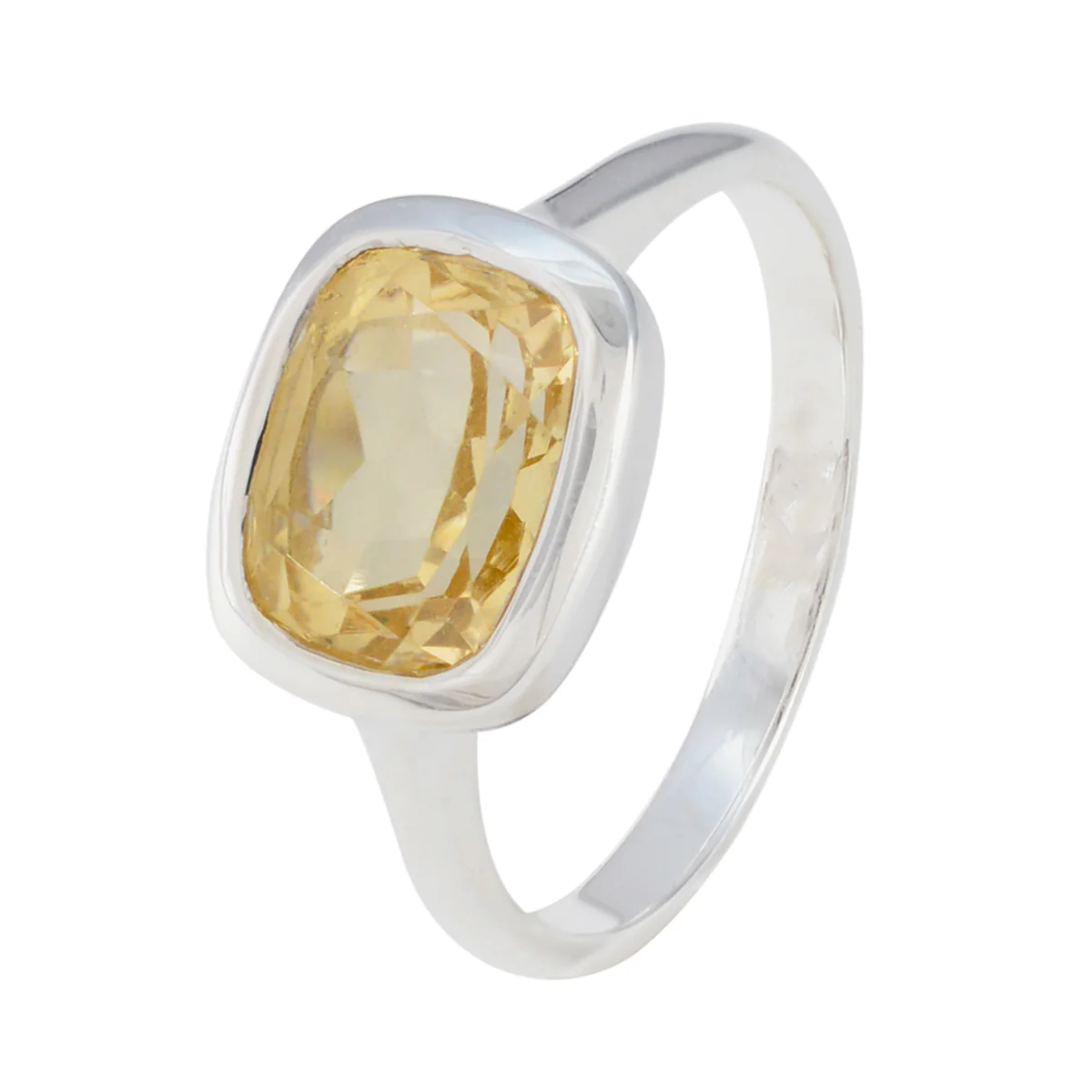 Citrine Solitaire Indian Sterling Silver Yellow Gemstone Slim Feminine Ring Jewelry - Image 2