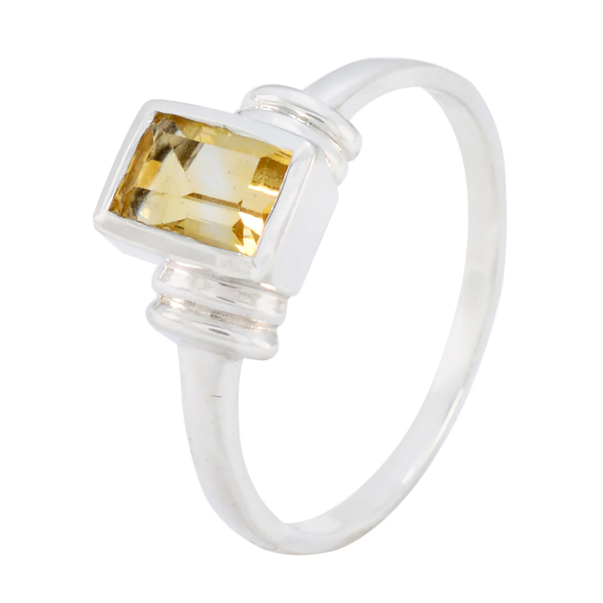Citrine Solitaire Japanese 925 Silver Yellow Gemstones Whisper-thin Feminine Ring Jewellery - Image 2