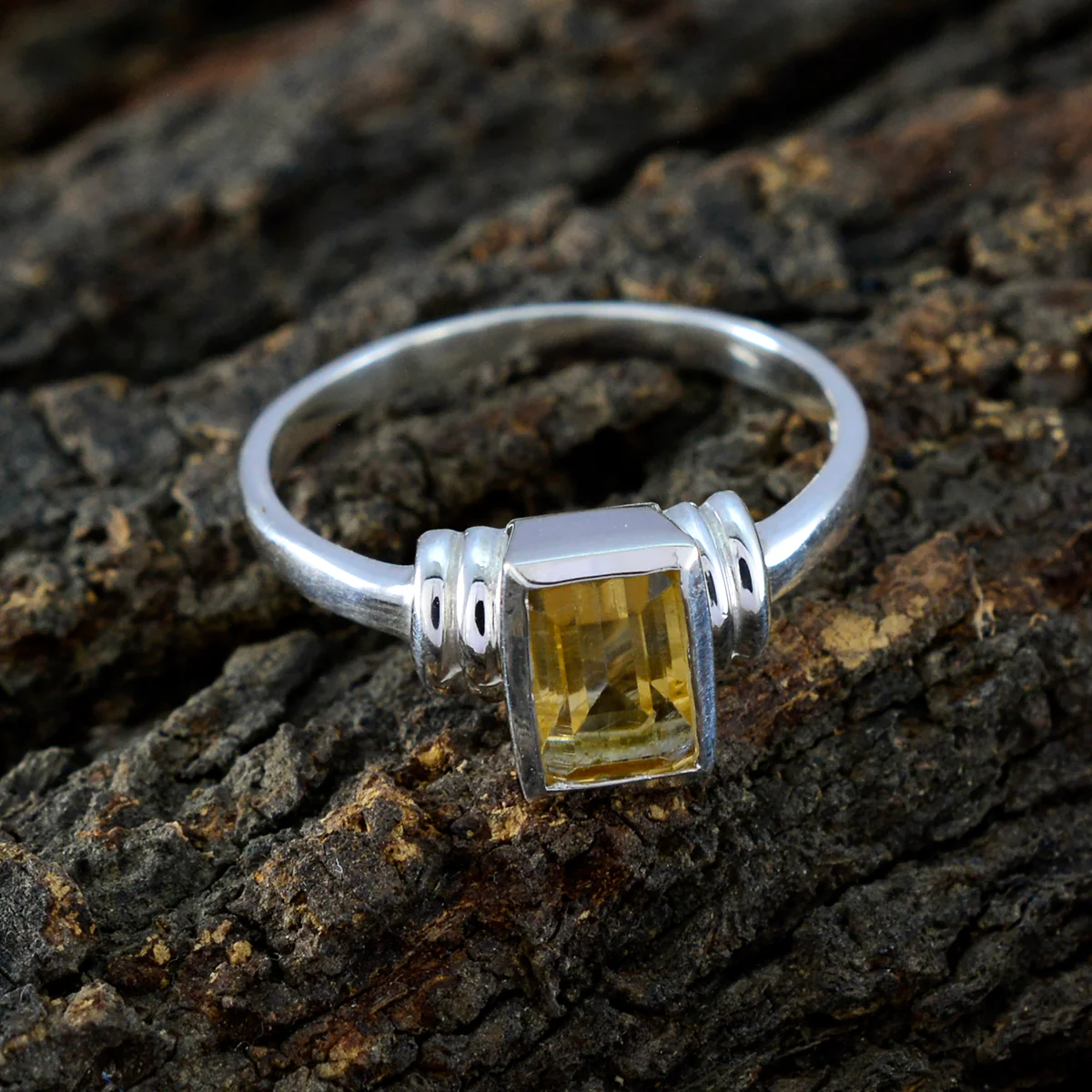 Citrine Solitaire Japanese 925 Silver Yellow Gemstones Whisper-thin Feminine Ring Jewellery - Image 3