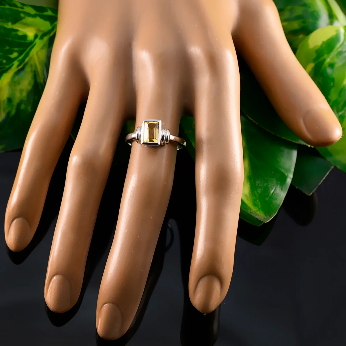 Citrine Solitaire Japanese 925 Silver Yellow Gemstones Whisper-thin Feminine Ring Jewellery - Image 5