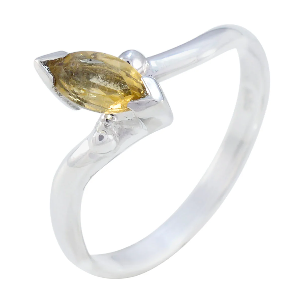Citrine Solitaire Japanese 925 Sterling Silver Yellow Gems Delicate Modern Ring Jewellery - Image 2