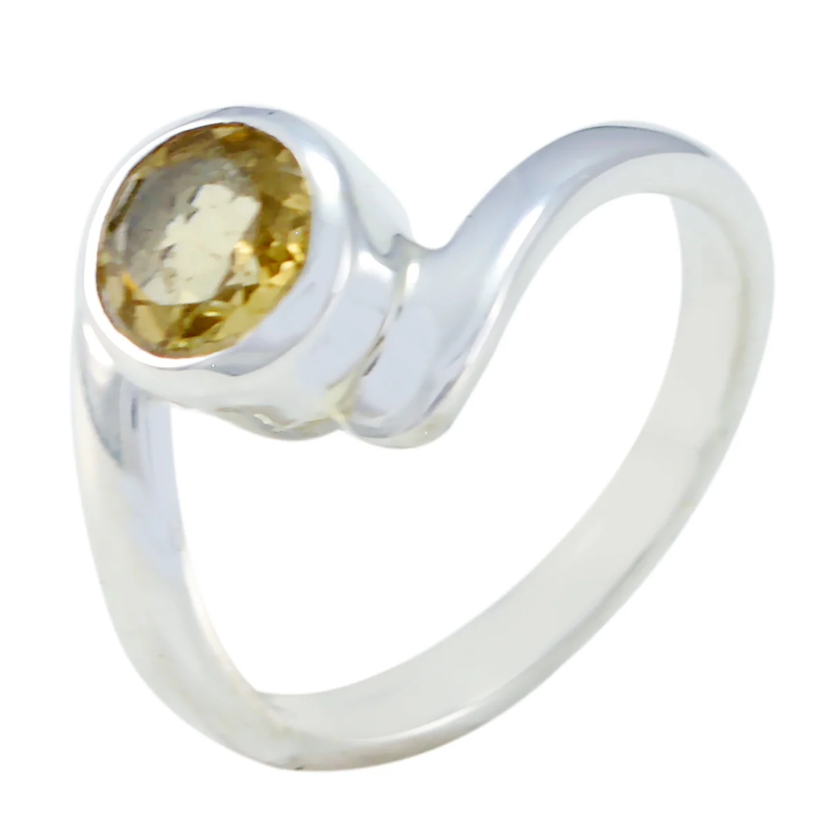 Citrine Solitaire Japanese Sterling Silver Yellow Gems Dainty Luxurious Ring Jewelry - Image 2