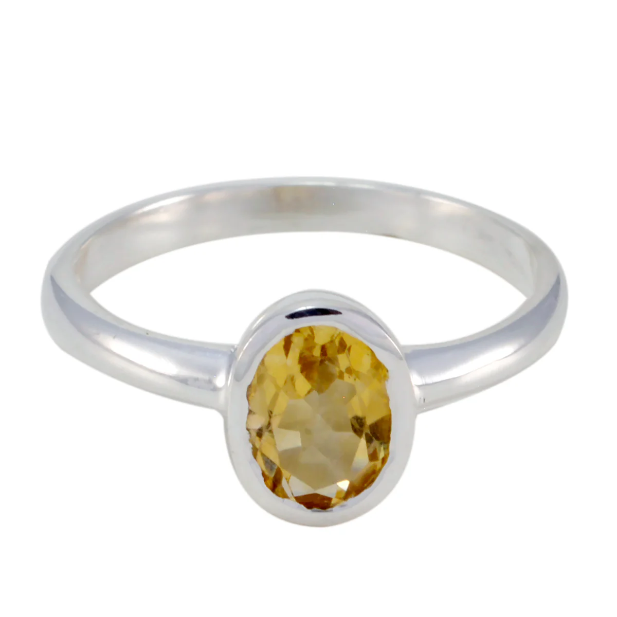 Citrine Solitaire Japanese Sterling Silver Yellow Gemstone Delicate Romantic Ring Jewelry - Image 3
