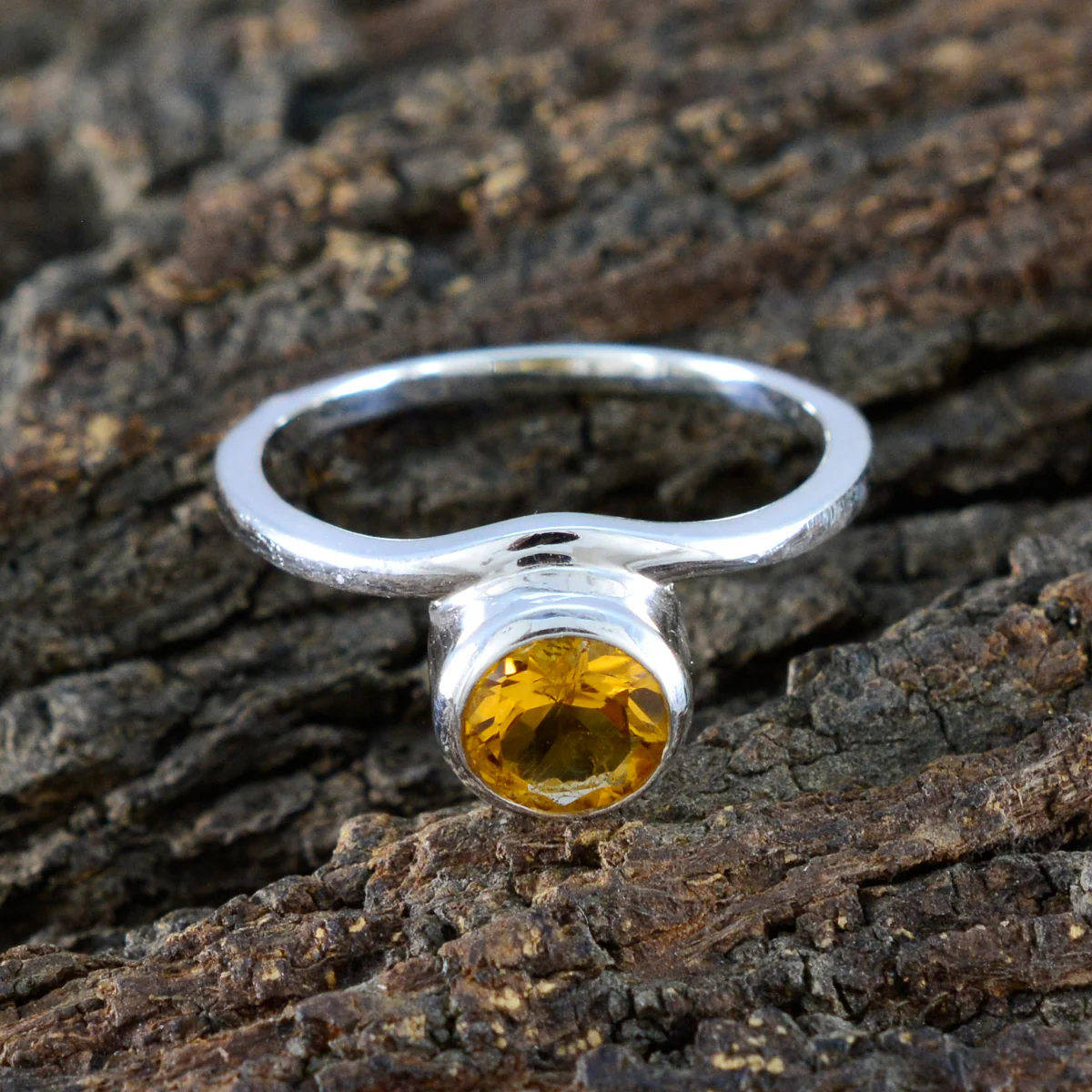 Citrine Solitaire Korean 925 Sterling Silver Yellow Gemstones Delicate Fairytale Ring Jewellery - Image 3