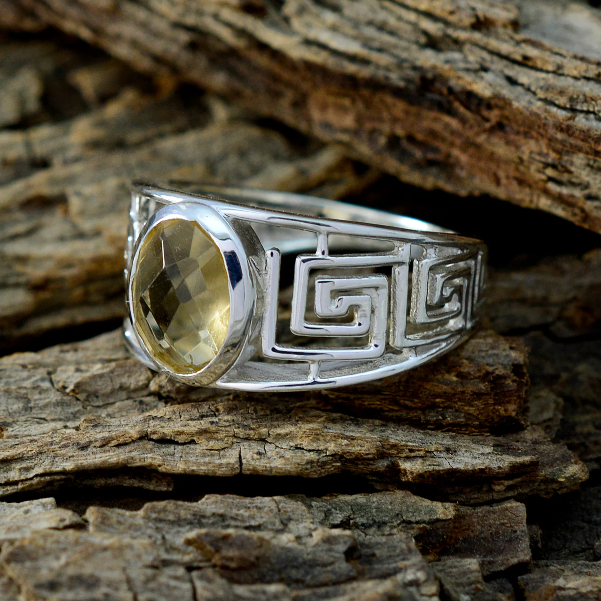 Citrine Solitaire Mexican 925 Silver Yellow Gems Minimal Filigree Ring Jewelry - Image 3