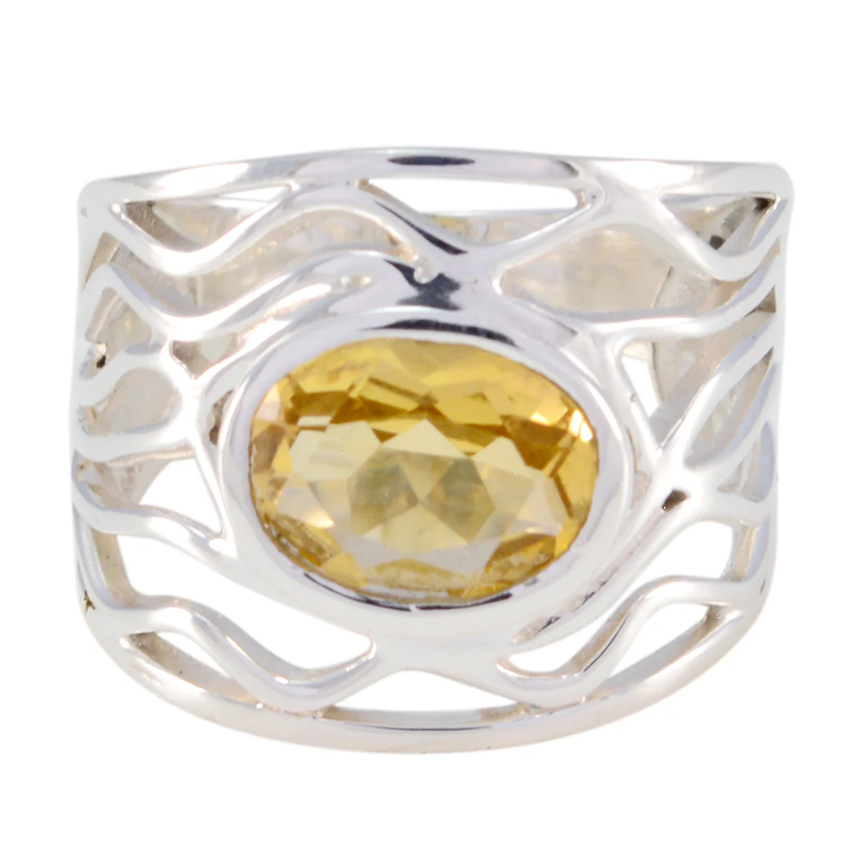 Citrine Solitaire Mexican 925 Silver Yellow Gems Minimal Rope-Wire Ring Jewelry - Image 3