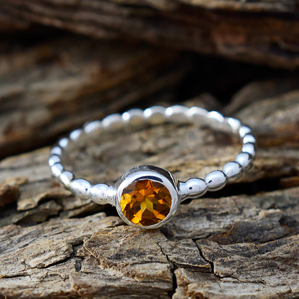 Citrine Solitaire Moroccan 925 Sterling Silver Yellow Gemstones Slim Feminine Ring Jewelry - Image 3