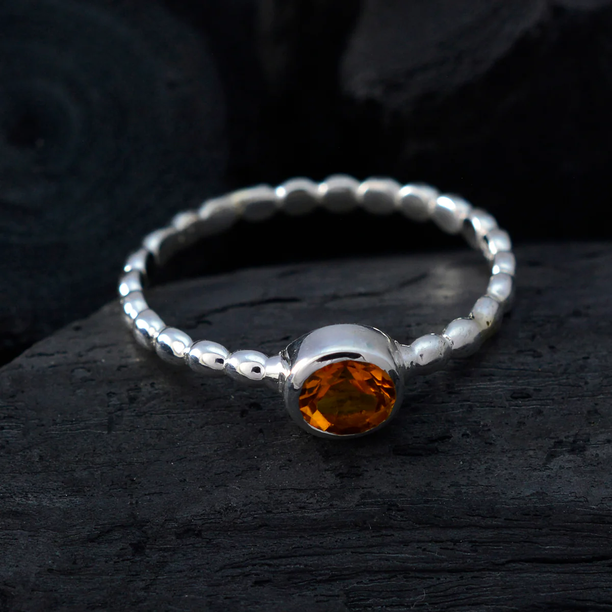 Citrine Solitaire Moroccan 925 Sterling Silver Yellow Gemstones Slim Feminine Ring Jewelry - Image 4
