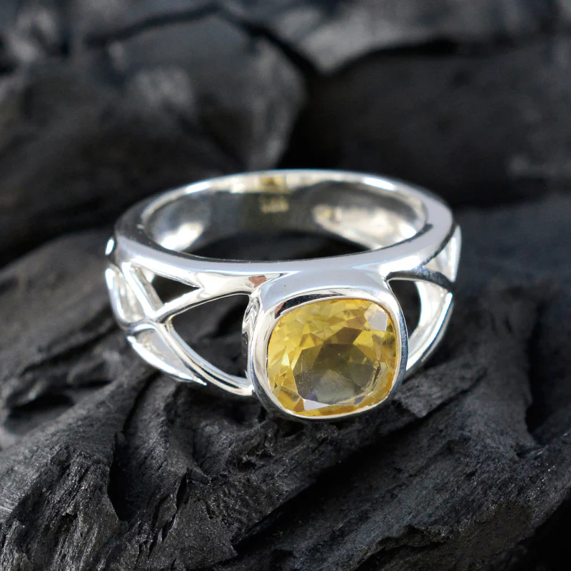 Citrine Solitaire Moroccan 925 Sterling Silver Yellow Gemstones Tiny Cultural Ring Jewellery - Image 4