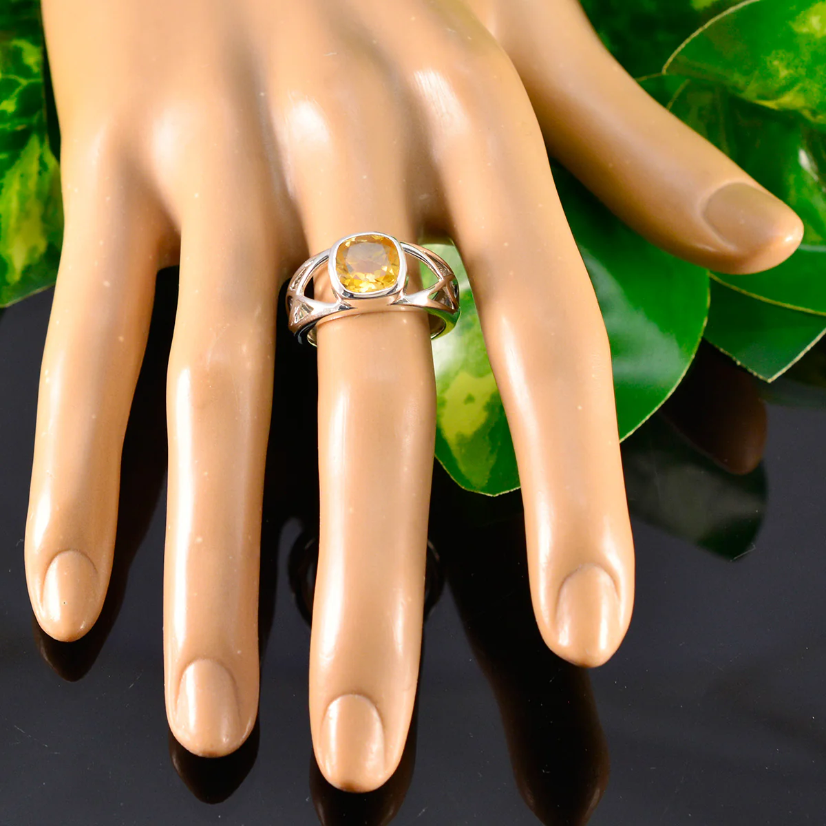 Citrine Solitaire Moroccan 925 Sterling Silver Yellow Gemstones Tiny Cultural Ring Jewellery - Image 5
