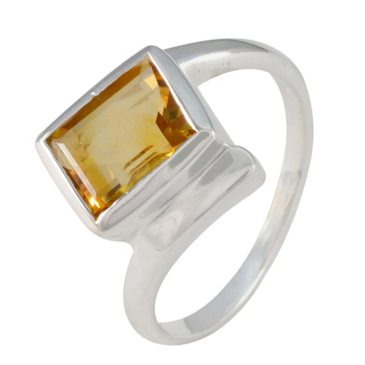 Citrine Solitaire Moroccan Silver Yellow Gemstone Classic Trendy Ring Jewellery - Image 2