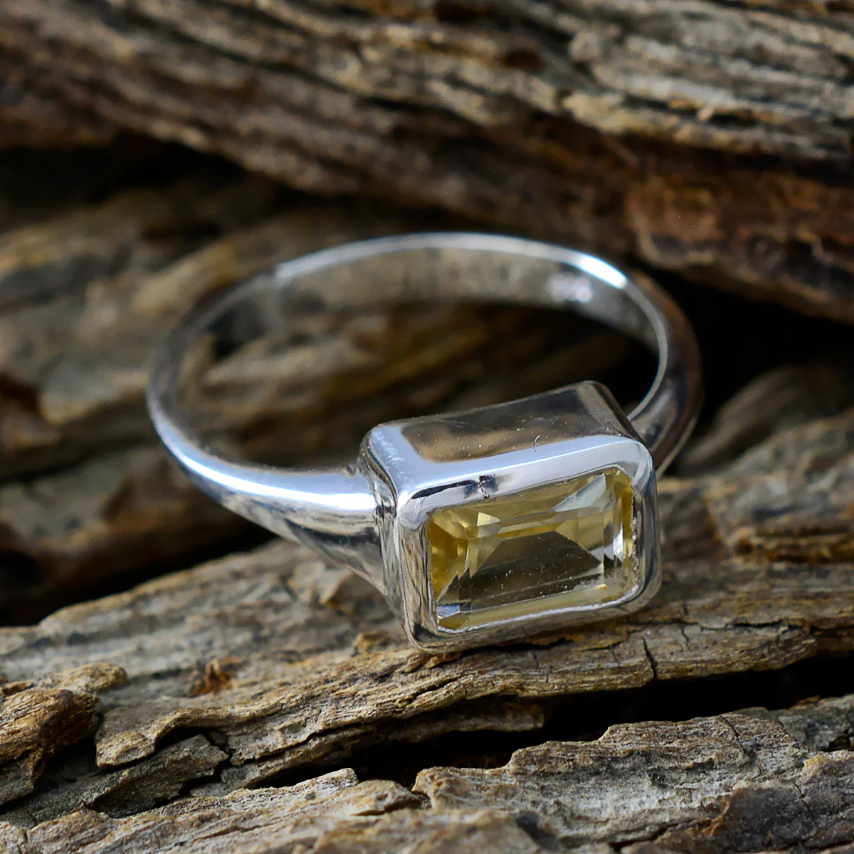 Citrine Solitaire Russian 925 Silver Yellow Gemstones Featherlight Artisan Ring Jewellery - Image 3