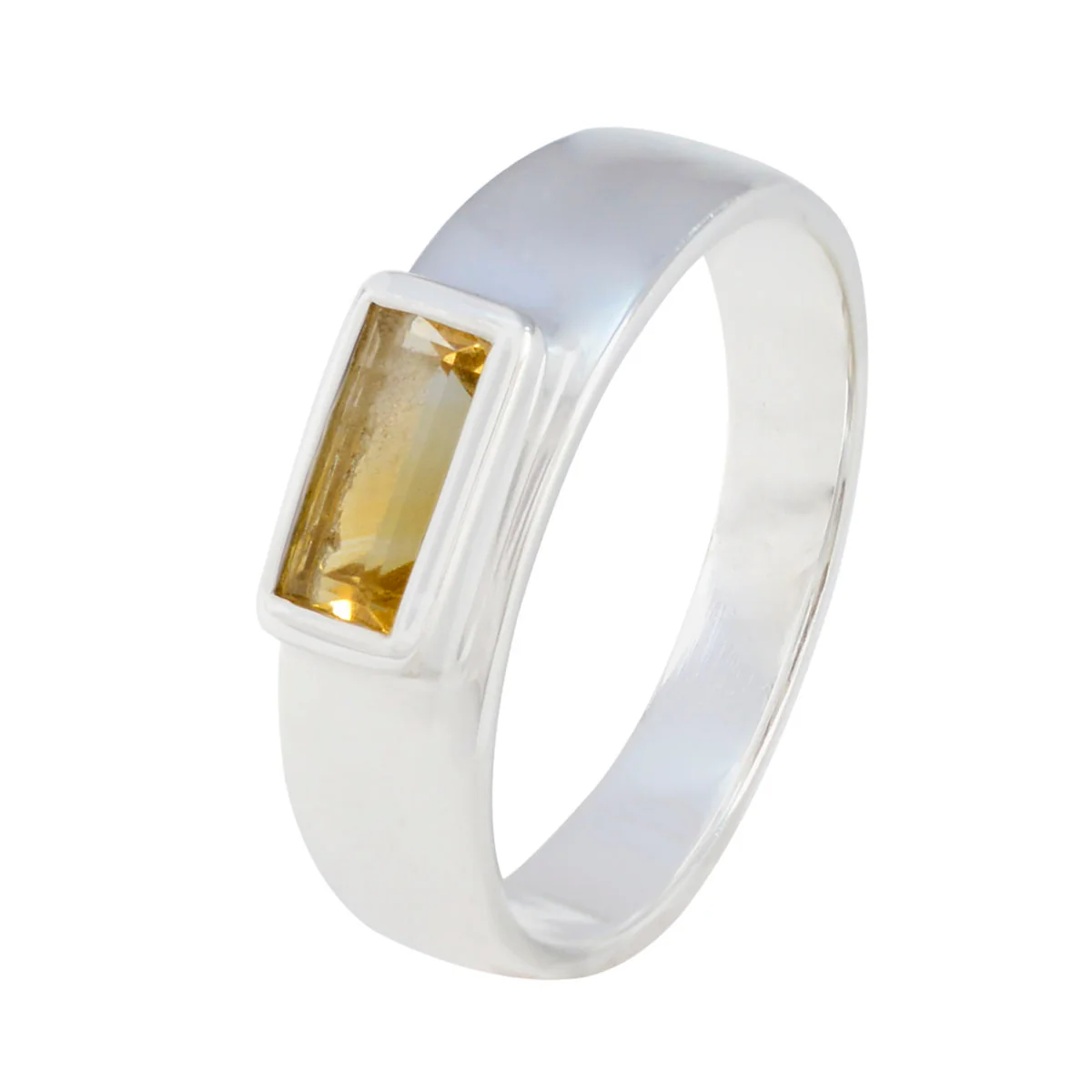 Citrine Solitaire Russian Sterling Silver Yellow Gemstones Slim Boho Ring Jewelry - Image 2