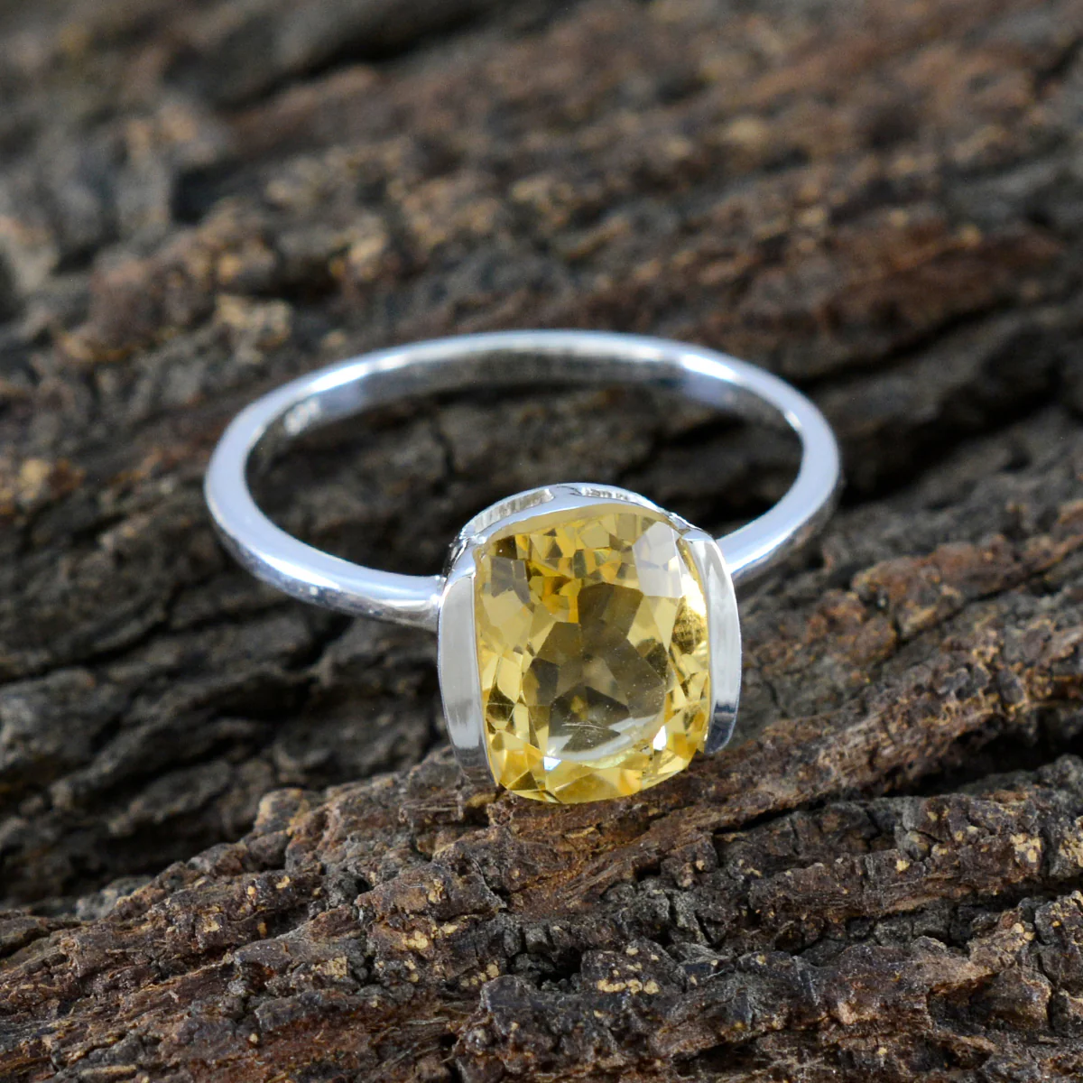 Citrine Solitaire Turkish 925 Sterling Silver Yellow Gemstone Whisper-thin Feminine Ring Jewellery - Image 3
