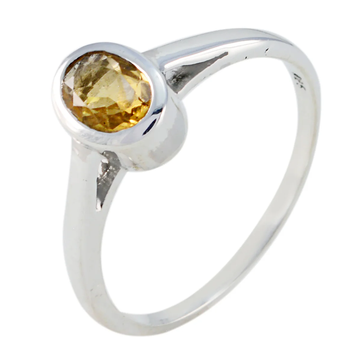 Citrine Solitaire Turkish Silver Yellow Gemstones Delicate Graceful Ring Jewellery - Image 2