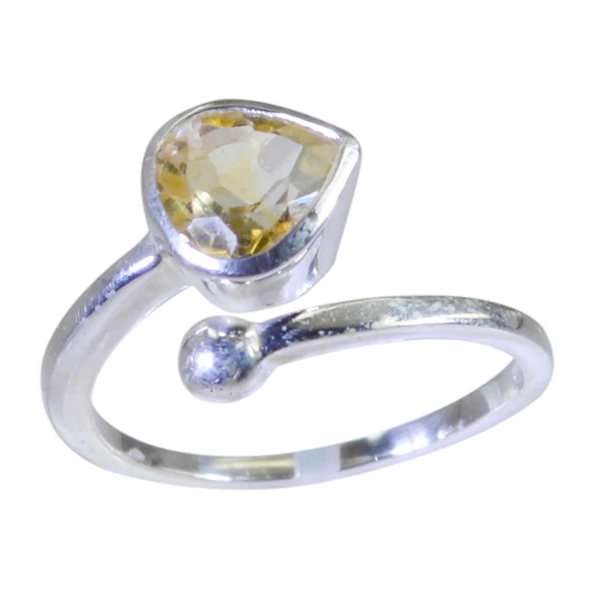 Citrine Solitaire Turkish Sterling Silver Yellow Gems Whisper-thin Fairytale Ring Jewelry
