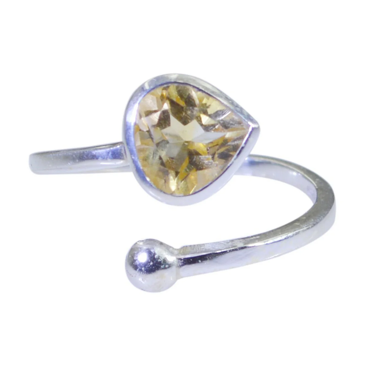 Citrine Solitaire Turkish Sterling Silver Yellow Gems Whisper-thin Fairytale Ring Jewelry - Image 2