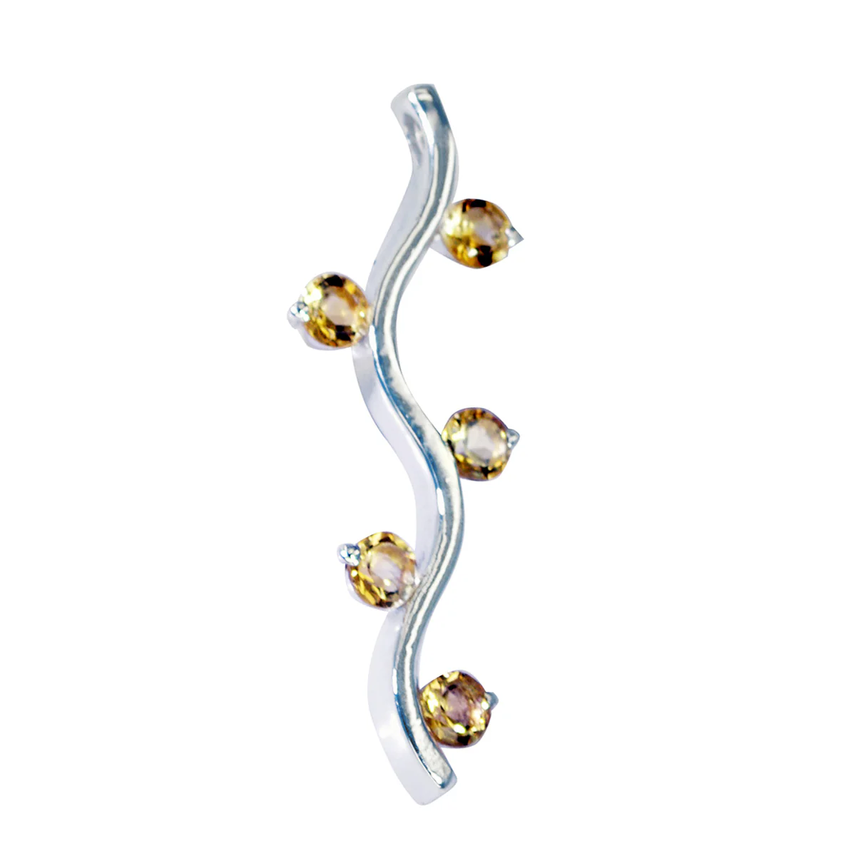 Citrine Tiny Turkish Silver Penta Katharina Eternity Yellow Pendant Jewelry