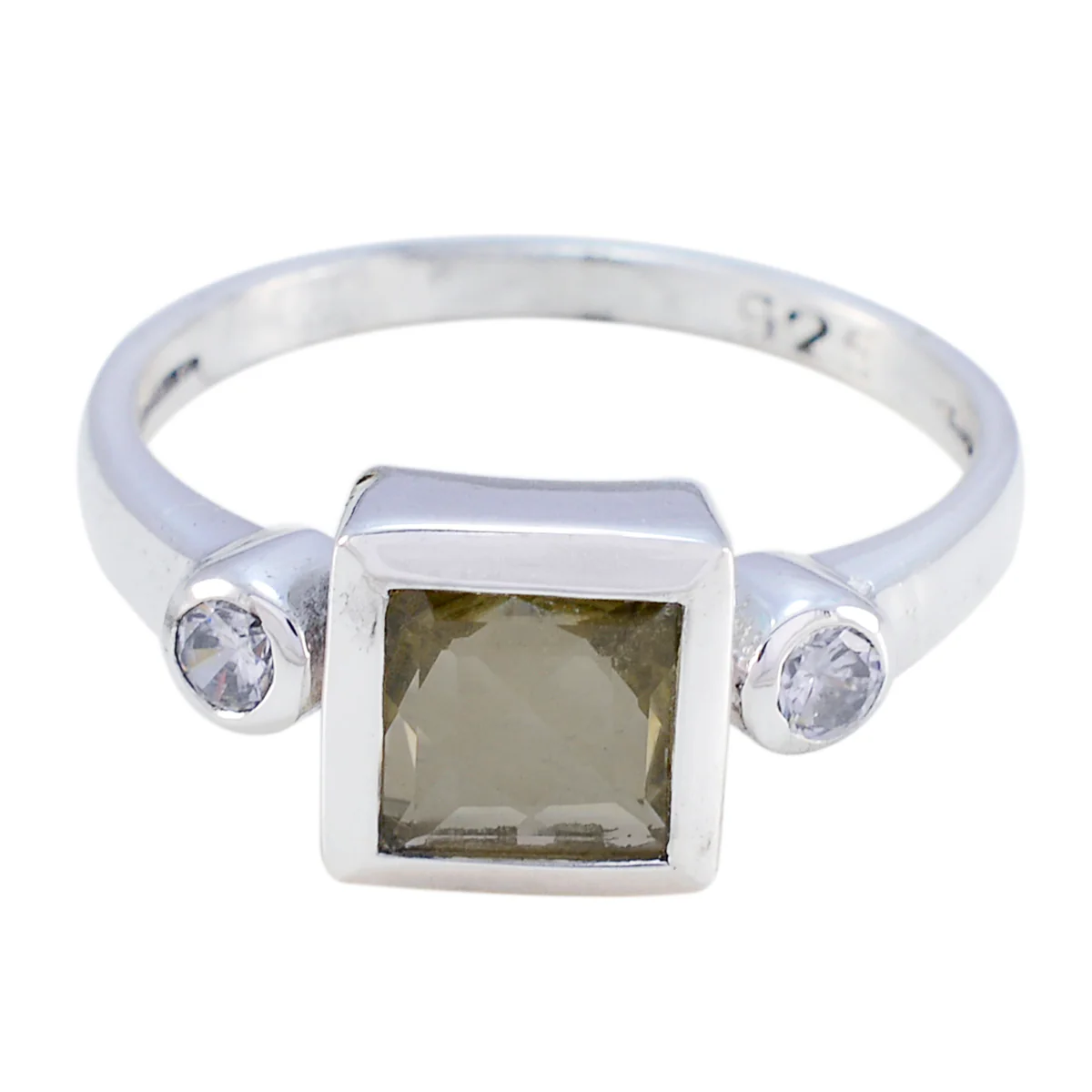 Citrine Trilogy Indian Sterling Silver Yellow Gemstone Featherlight Graceful Ring Jewelry