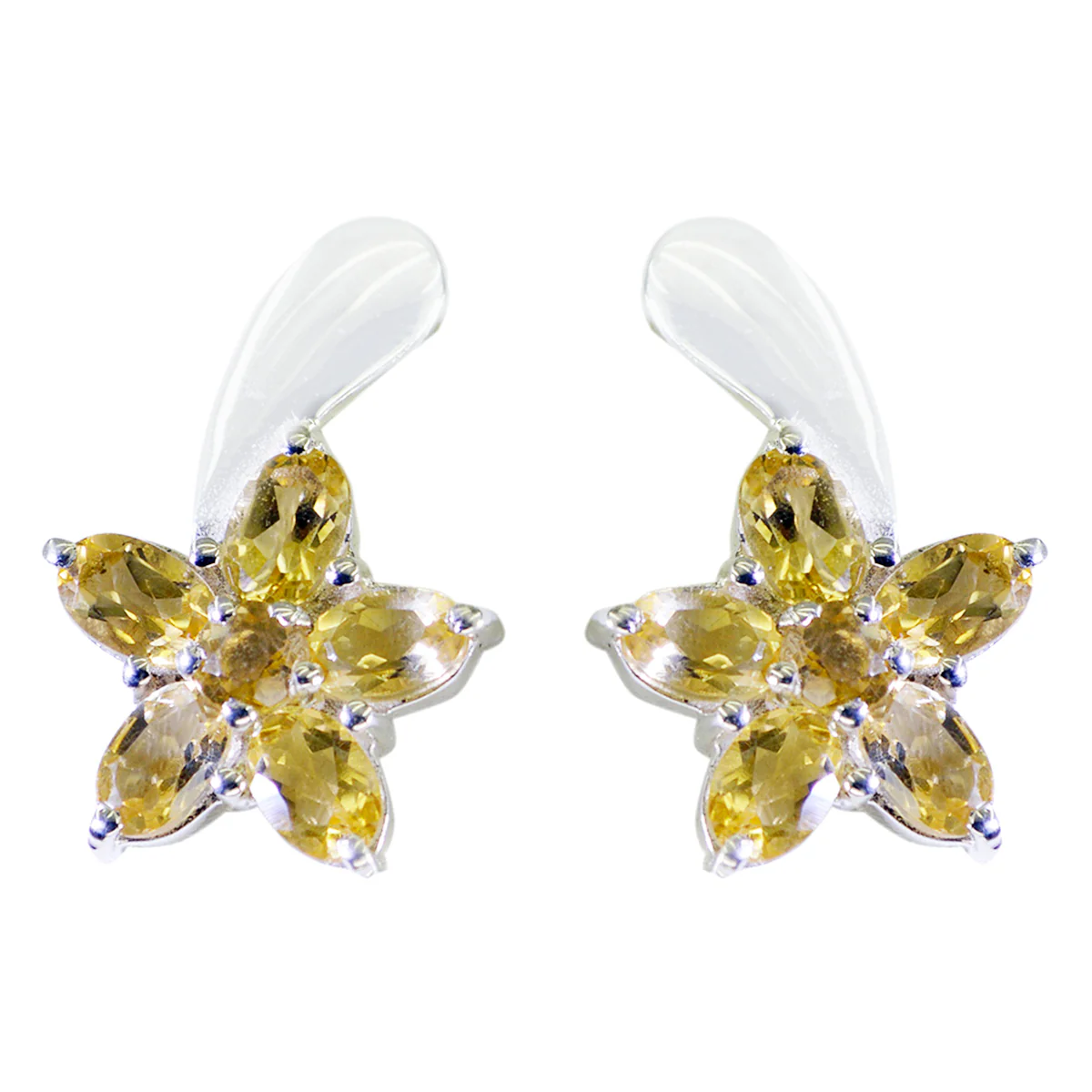 Citrine Turkish Natalia multiple Stud Yellow Sterling Silver Earring