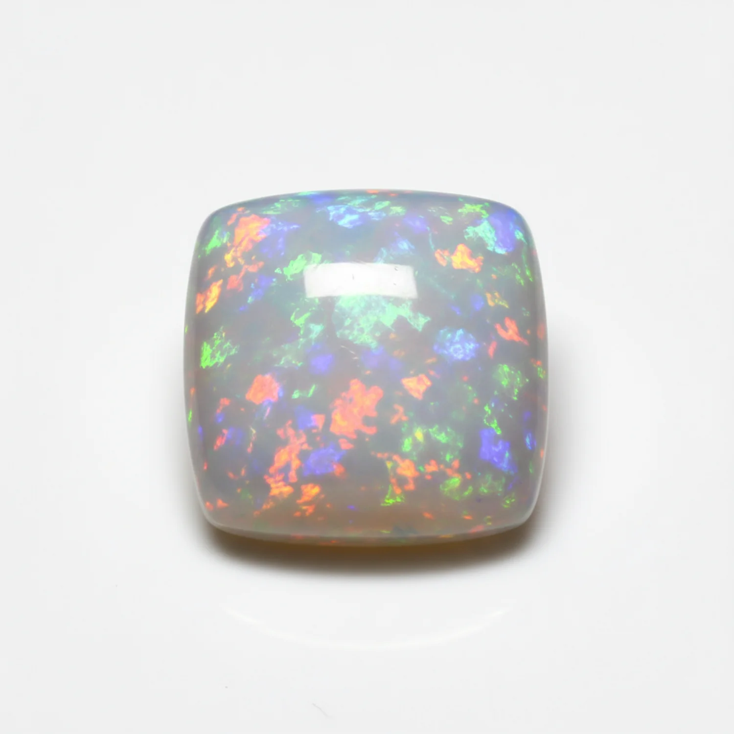 Created Opal 10PC Tiny 3x3 MM Cushion Cabochon White Fiery semi Precious Loose Gemstone - Image 2