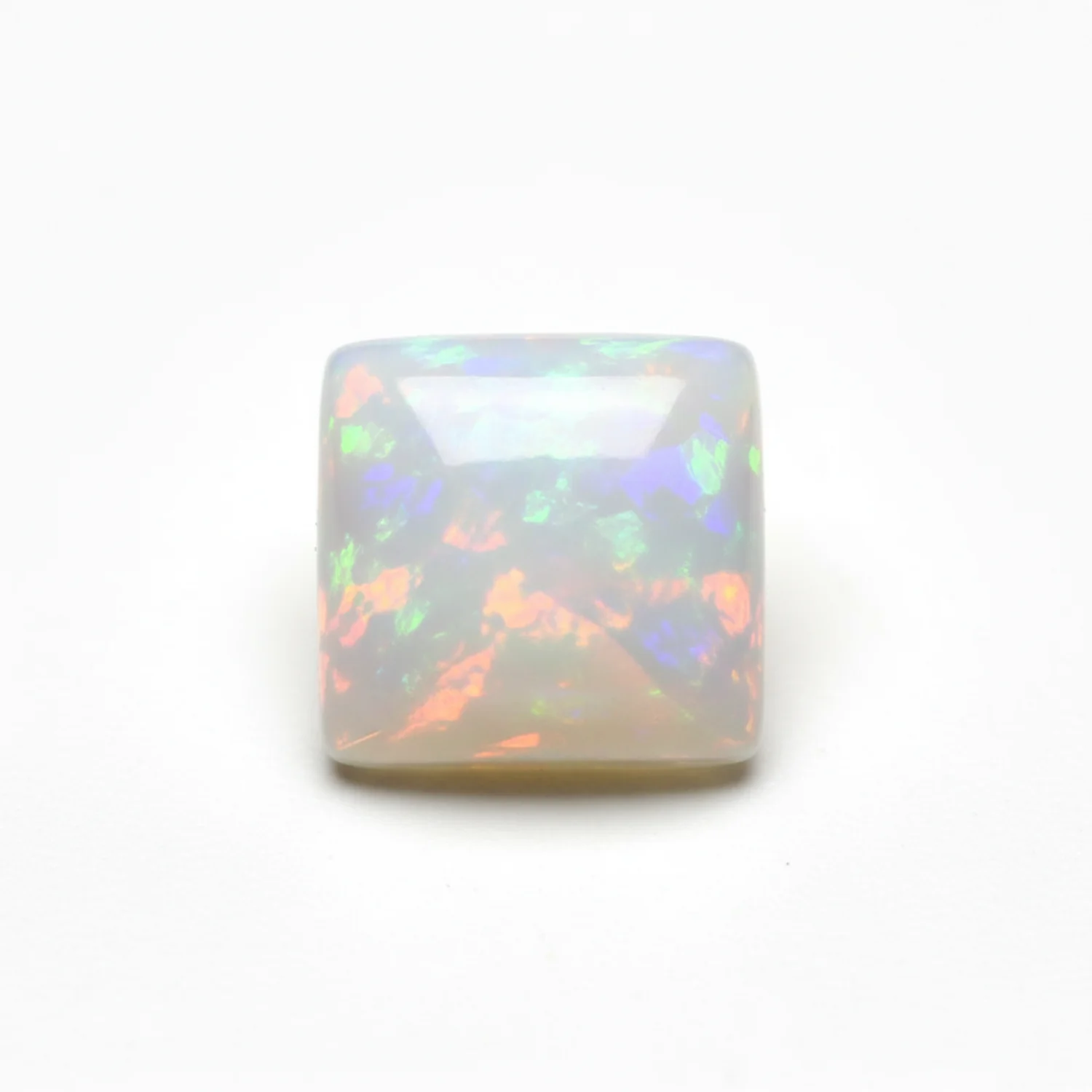 Created Opal 10PC Tiny 4x4 MM Cushion Cabochon White Brilliant semi Precious Loose Gemstones