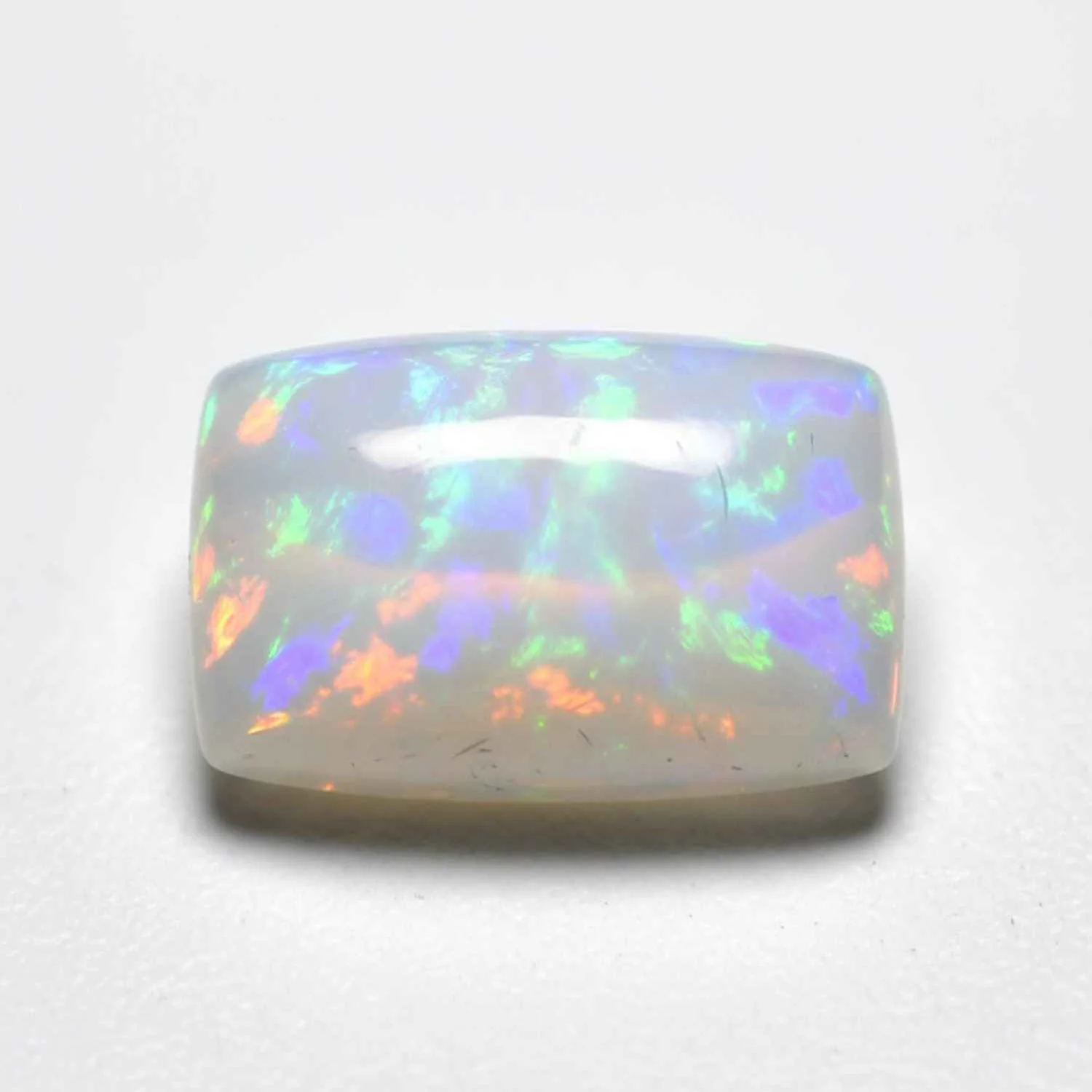Created Opal 10PC Tiny 4x6 MM Emerald Cabochon White Splendid semi Precious Gems - Image 2