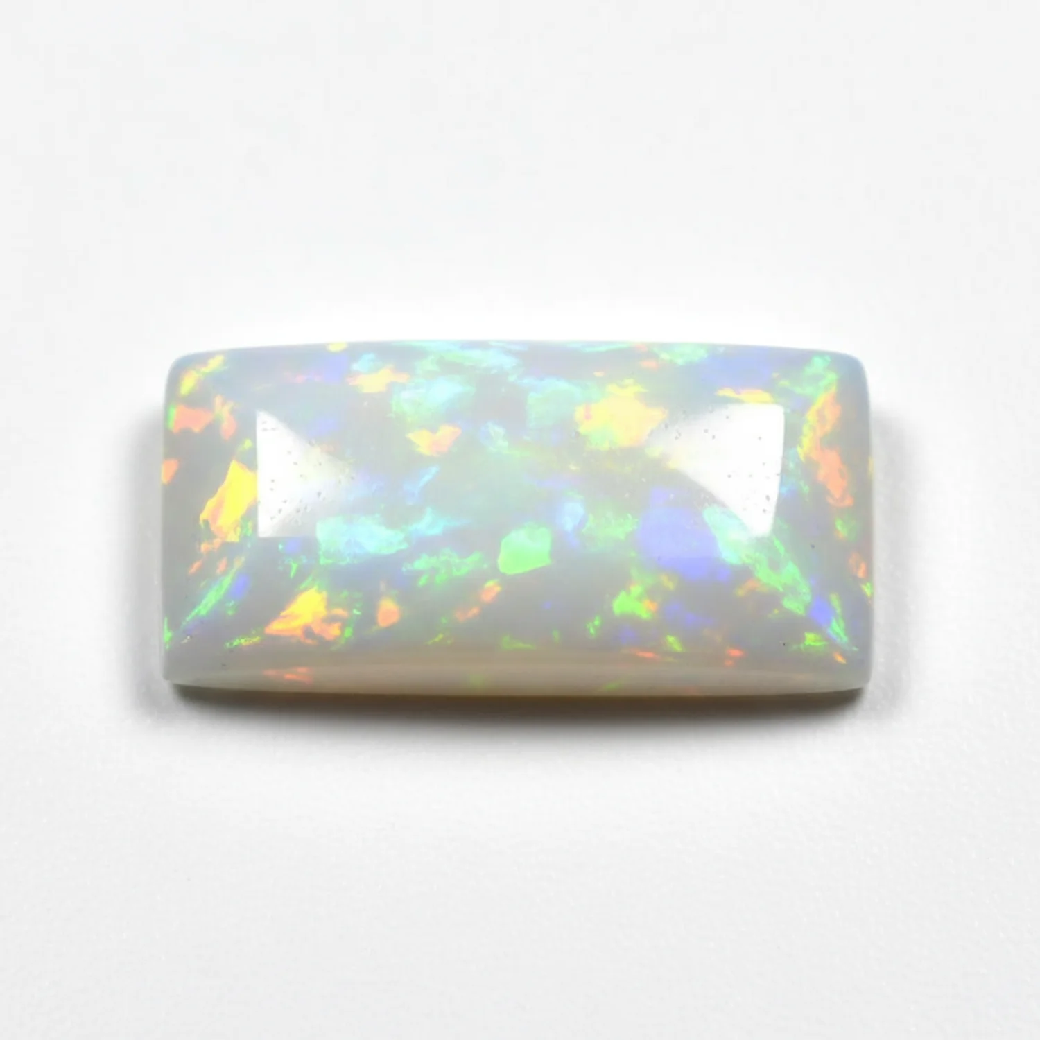 Created Opal 10PC Tiny 4x8 MM Baguette Cabochon White Superior semi Precious Loose Gemstone - Image 2