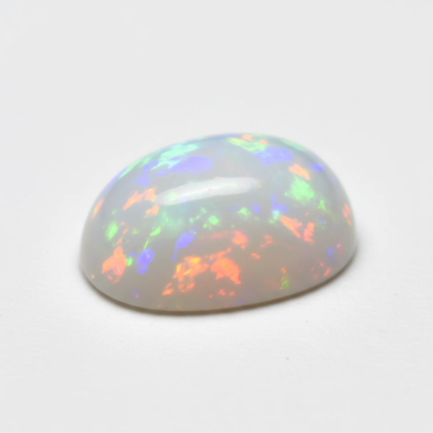 Created Opal 1PC Large 8x12 MM Oval Cabochon White Polished semi Precious Precious Gemstone - Image 2