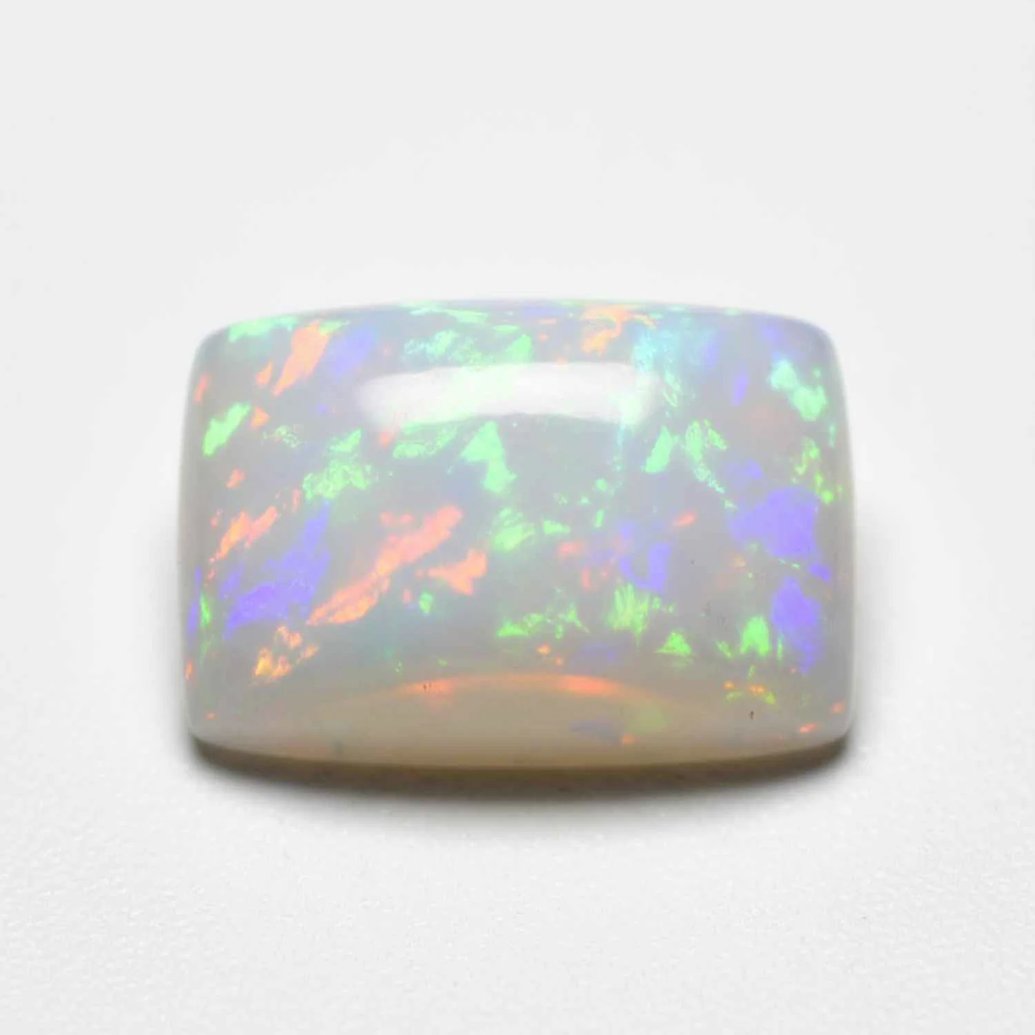 Created Opal 1PC Medium 7x10 MM Emerald Cabochon White High-Quality semi Precious Precious Gemstone - Image 2