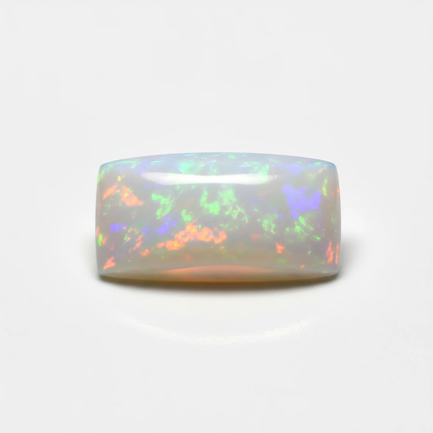 Created Opal 1PC Small 6x12 MM Baguette Cabochon White Fiery semi Precious Semi Precious Gemstone