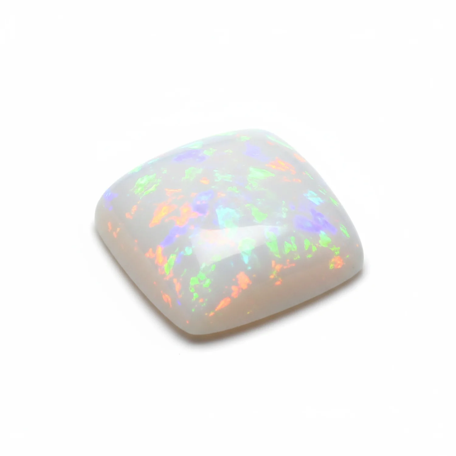 Created Opal 1PC Small 7x7 MM Square Cabochon White High-Quality semi Precious Precious Gemstone - Image 2