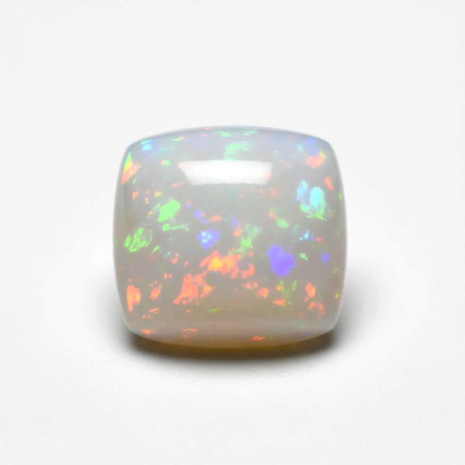 Created Opal 1PC Small 8x8 MM Cushion Cabochon White Luster semi Precious Loose Gems