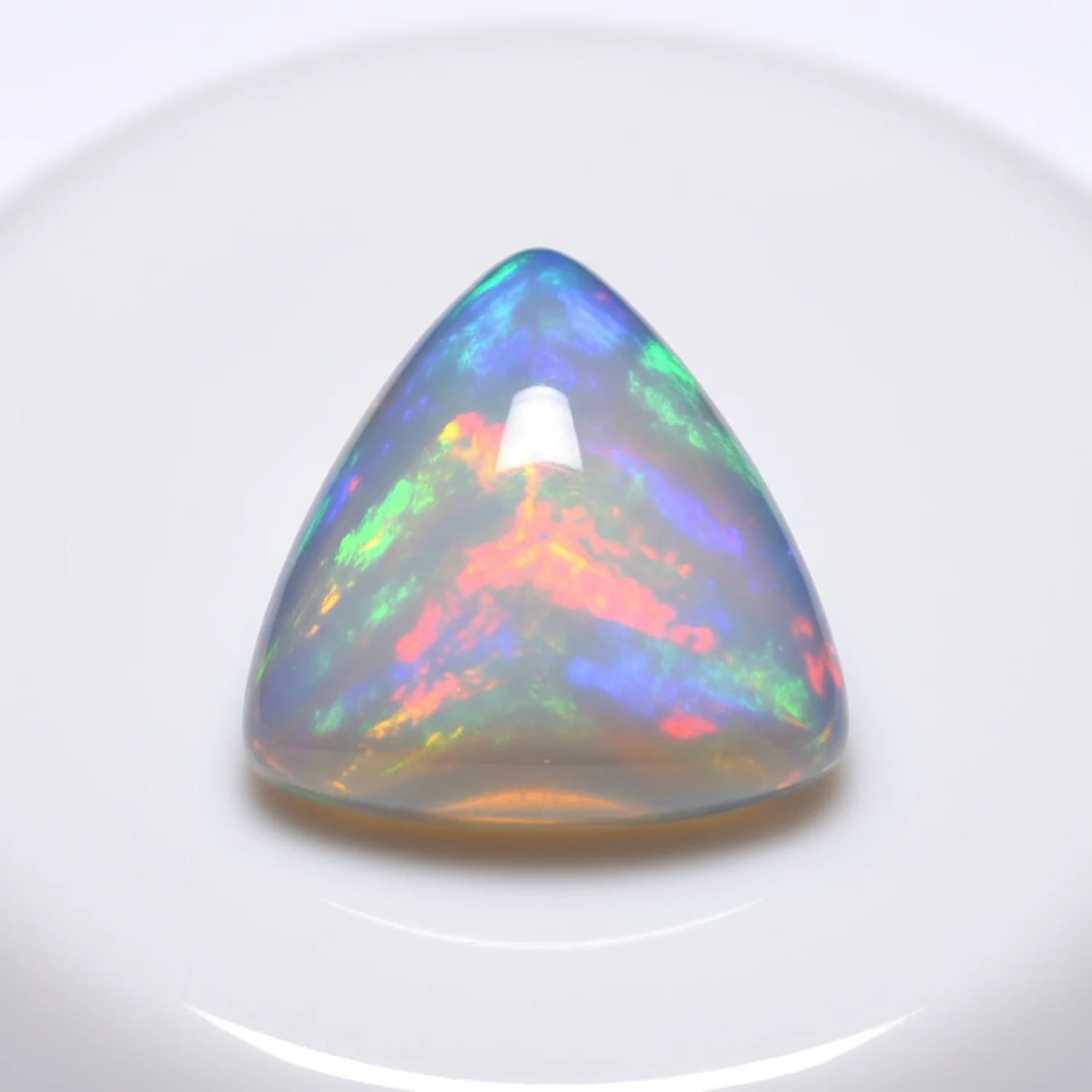 Created Opal 1PC Tiny 6x6 MM Triangle Cabochon White Polished semi Precious Loose Gems - Image 2