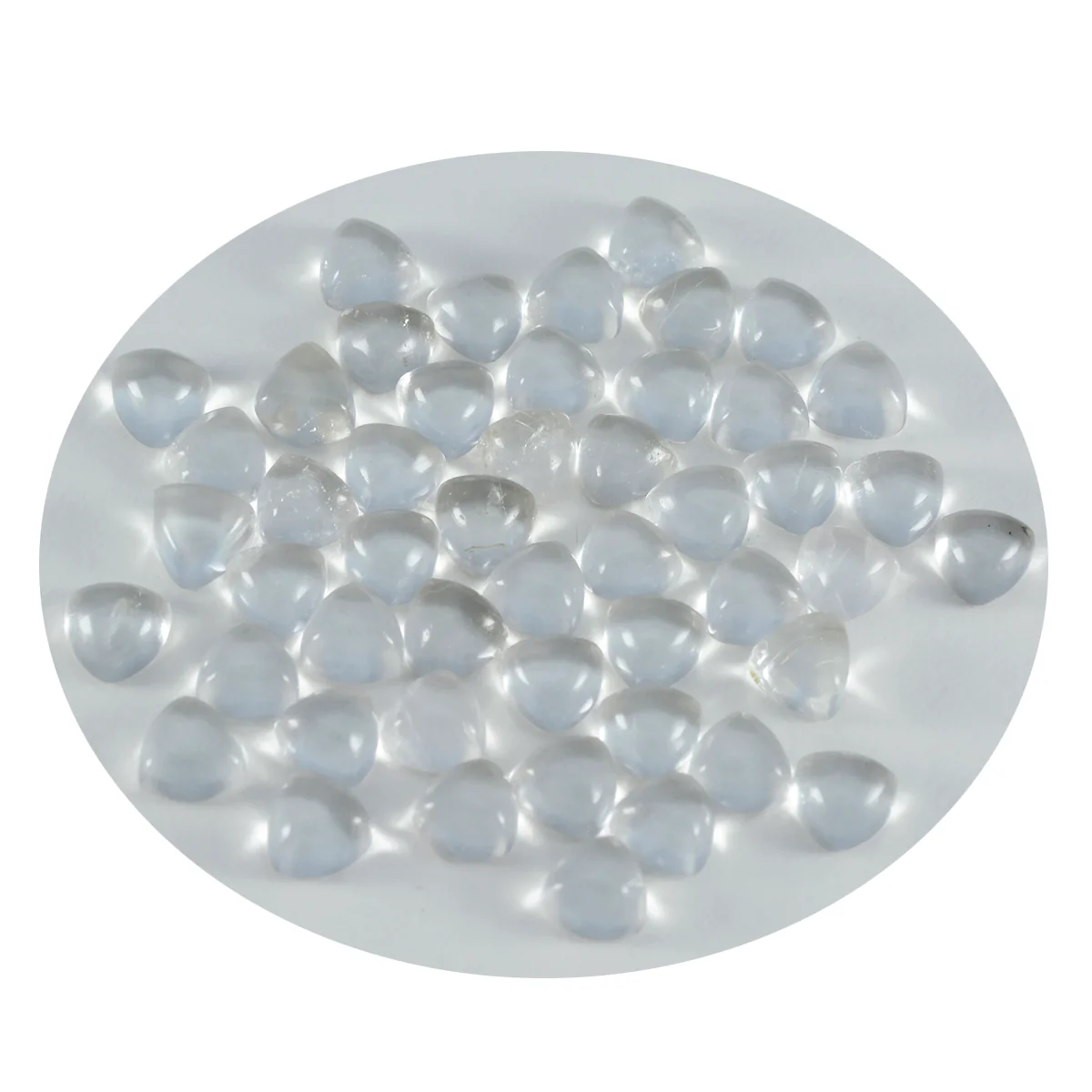 Crystal Quartz 10PC Tiny 3x3 MM Triangle Cabochon White Brilliant semi Precious Loose Gemstones - Image 3