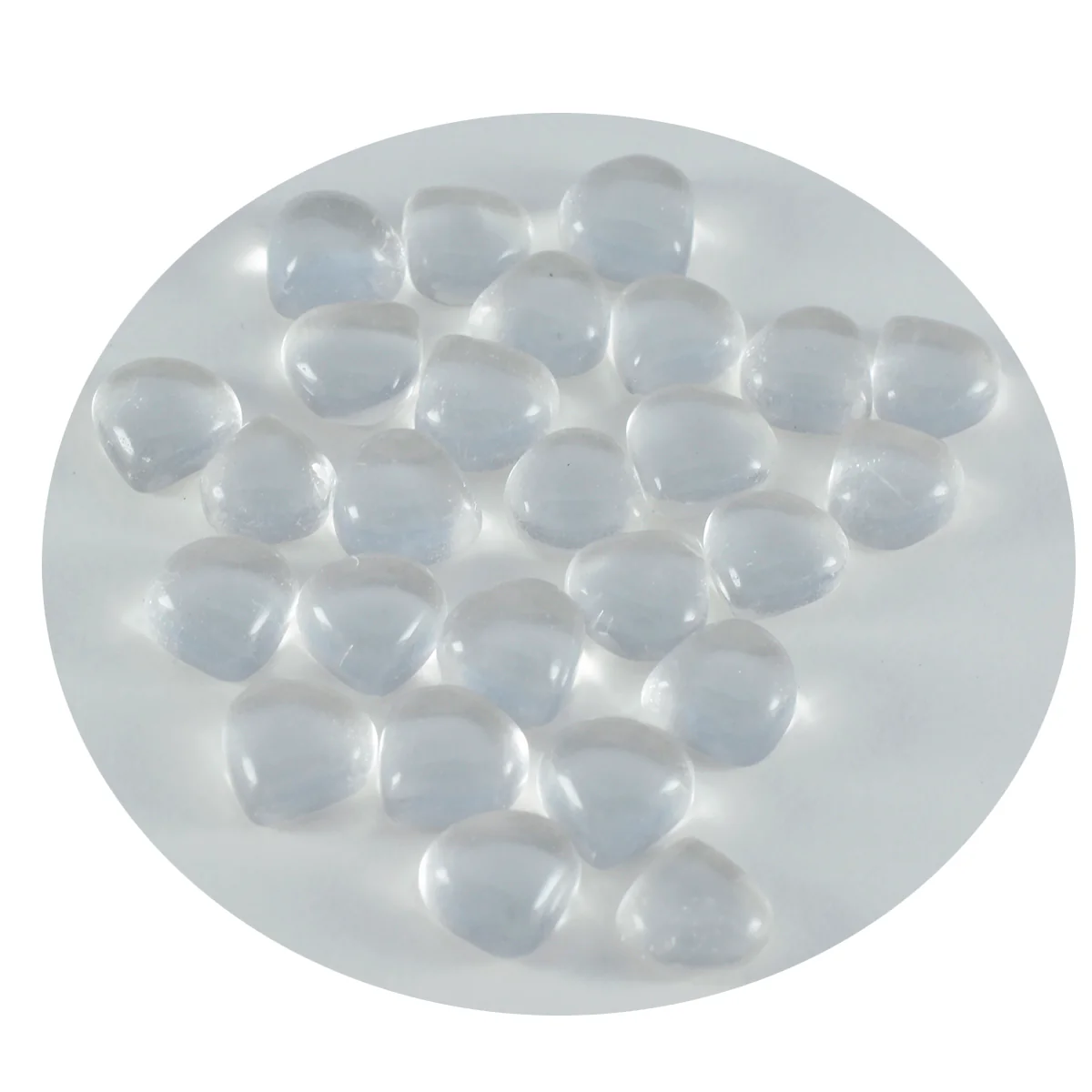 Crystal Quartz 10PC Tiny 4x4 MM Heart Cabochon White Pure semi Precious Precious Gemstone - Image 4
