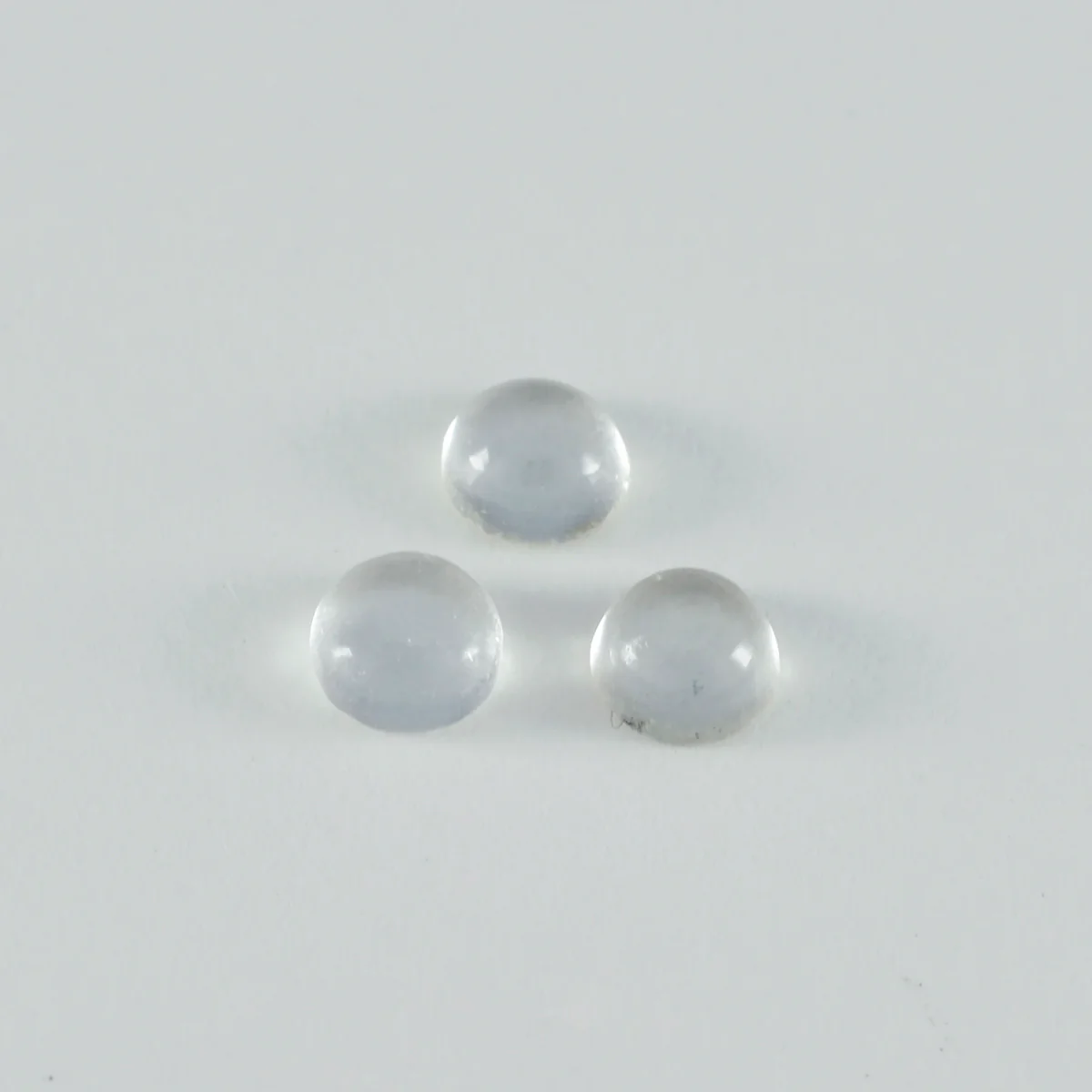 Crystal Quartz 10PC Tiny 4x4 MM Round Cabochon White Sparkling semi Precious Gems - Image 2