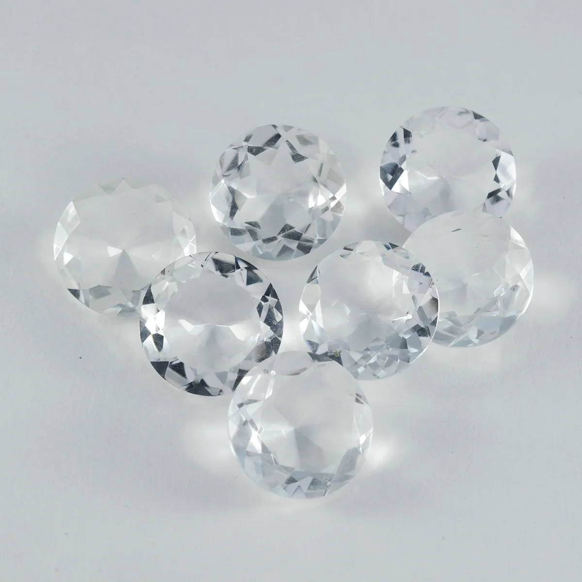 Crystal Quartz 10PC Tiny 4x4 MM Round Faceted White Brilliant Semi Precious Loose Gems - Image 3