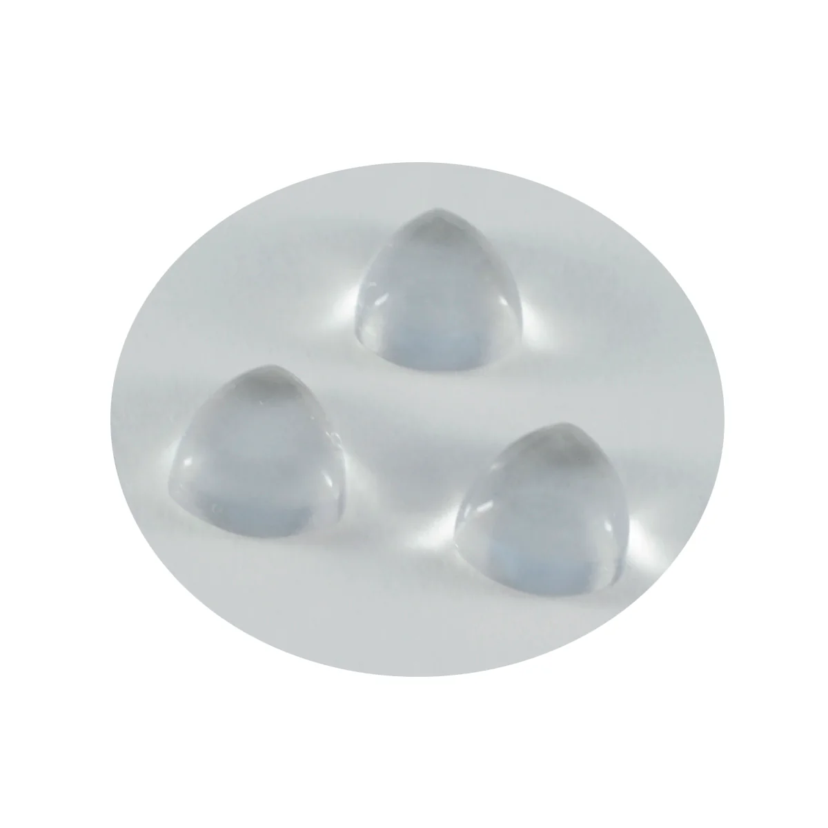 Crystal Quartz 10PC Tiny 4x4 MM Triangle Cabochon White Sparkling semi Precious Semi Precious Gemstone - Image 2