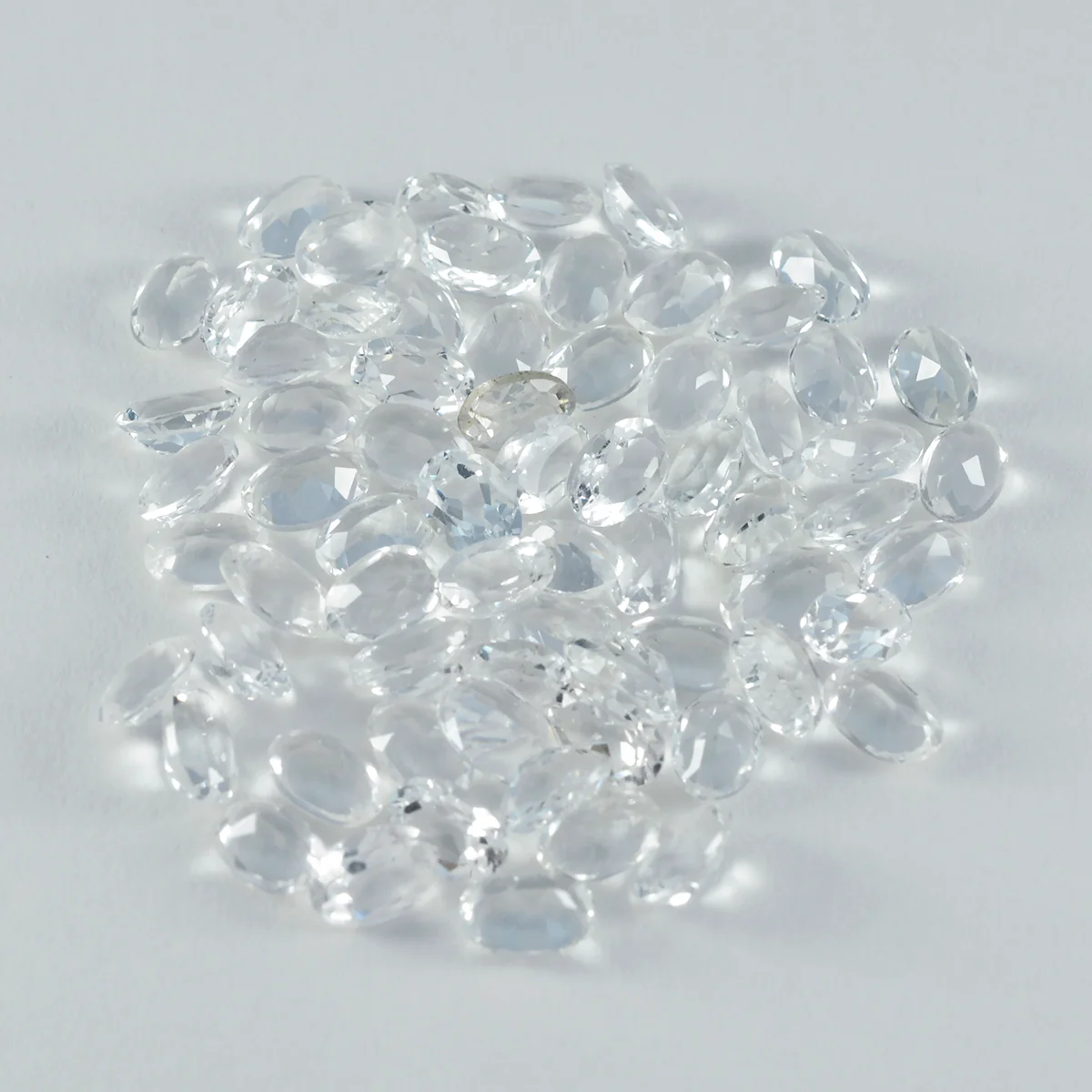 Crystal Quartz 10PC Tiny 4x6 MM Oval Faceted White Genuine Semi Precious Loose Gemstones