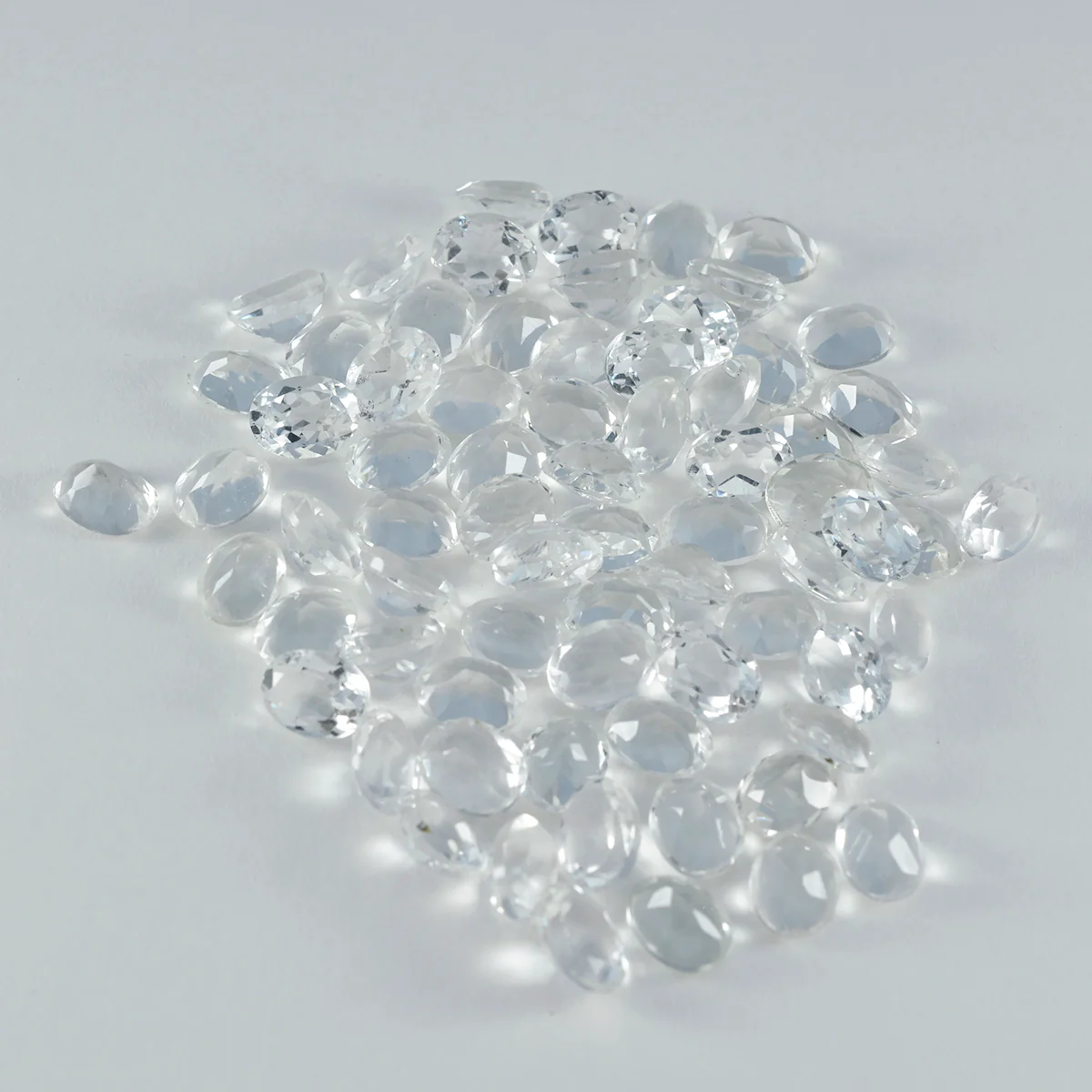 Crystal Quartz 10PC Tiny 4x6 MM Oval Faceted White Genuine Semi Precious Loose Gemstones - Image 3