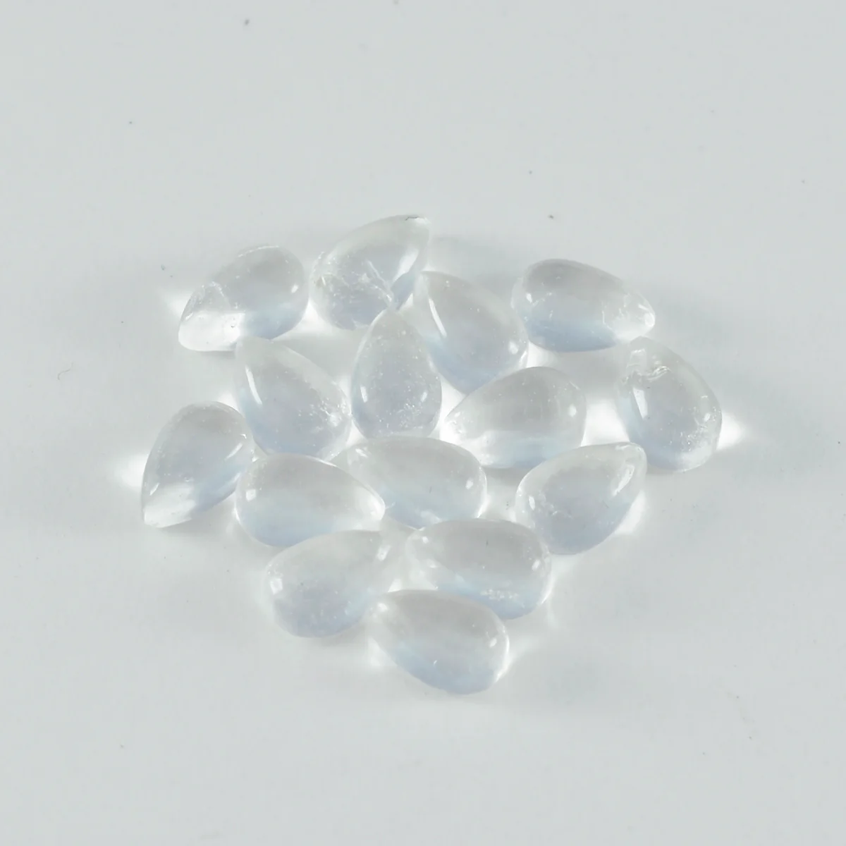 Crystal Quartz 10PC Tiny 4x6 MM Pear Cabochon White Fine semi Precious Semi Precious Gemstone - Image 3
