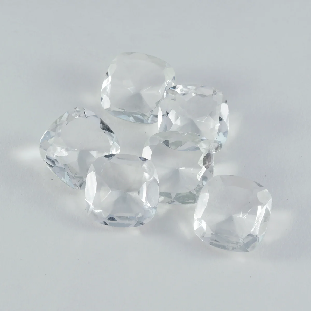 Crystal Quartz 1PC Chunky 15x15 MM Cushion Faceted White Superior Semi Precious Gems