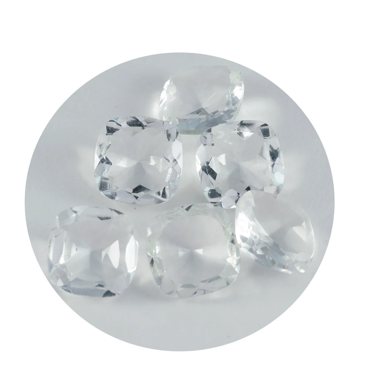 Crystal Quartz 1PC Chunky 15x15 MM Cushion Faceted White Superior Semi Precious Gems - Image 4