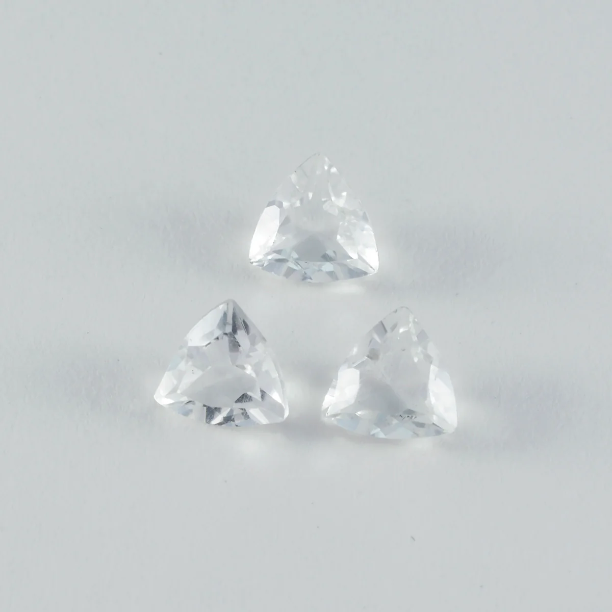 Crystal Quartz 1PC Chunky 15x15 MM Triangle Faceted White Superior Semi Precious Gems - Image 2