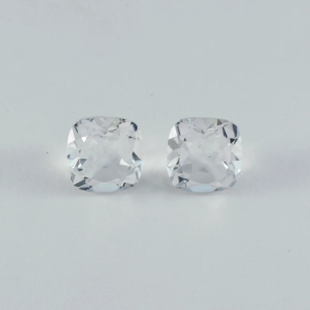 Crystal Quartz 1PC Large 10x10 MM Cushion Faceted White Shine Semi Precious Loose Gemstones - Image 3