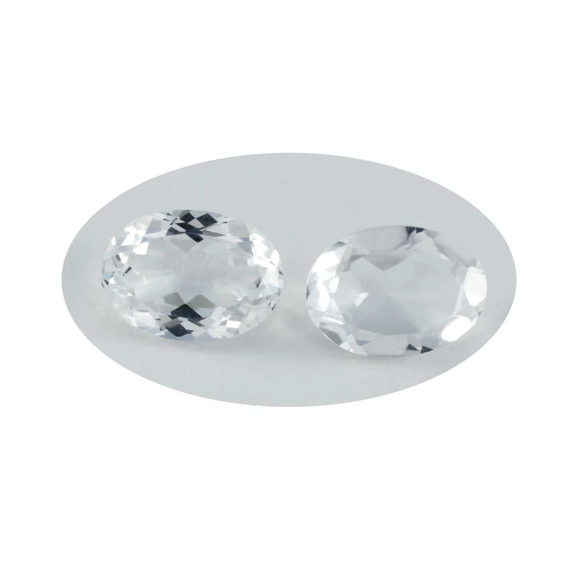 Crystal Quartz 1PC Large 10x12 MM Oval Faceted White Lustrous Semi Precious Gems - Image 2