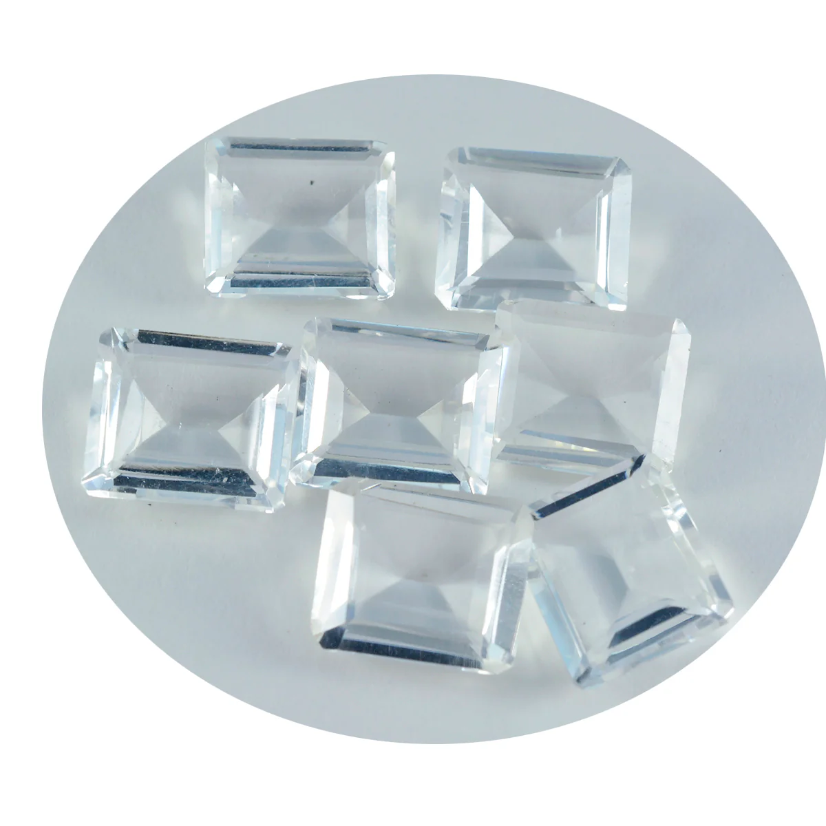 Crystal Quartz 1PC Large 8x12 MM Emerald Faceted White Genuine Semi Precious Loose Gemstones