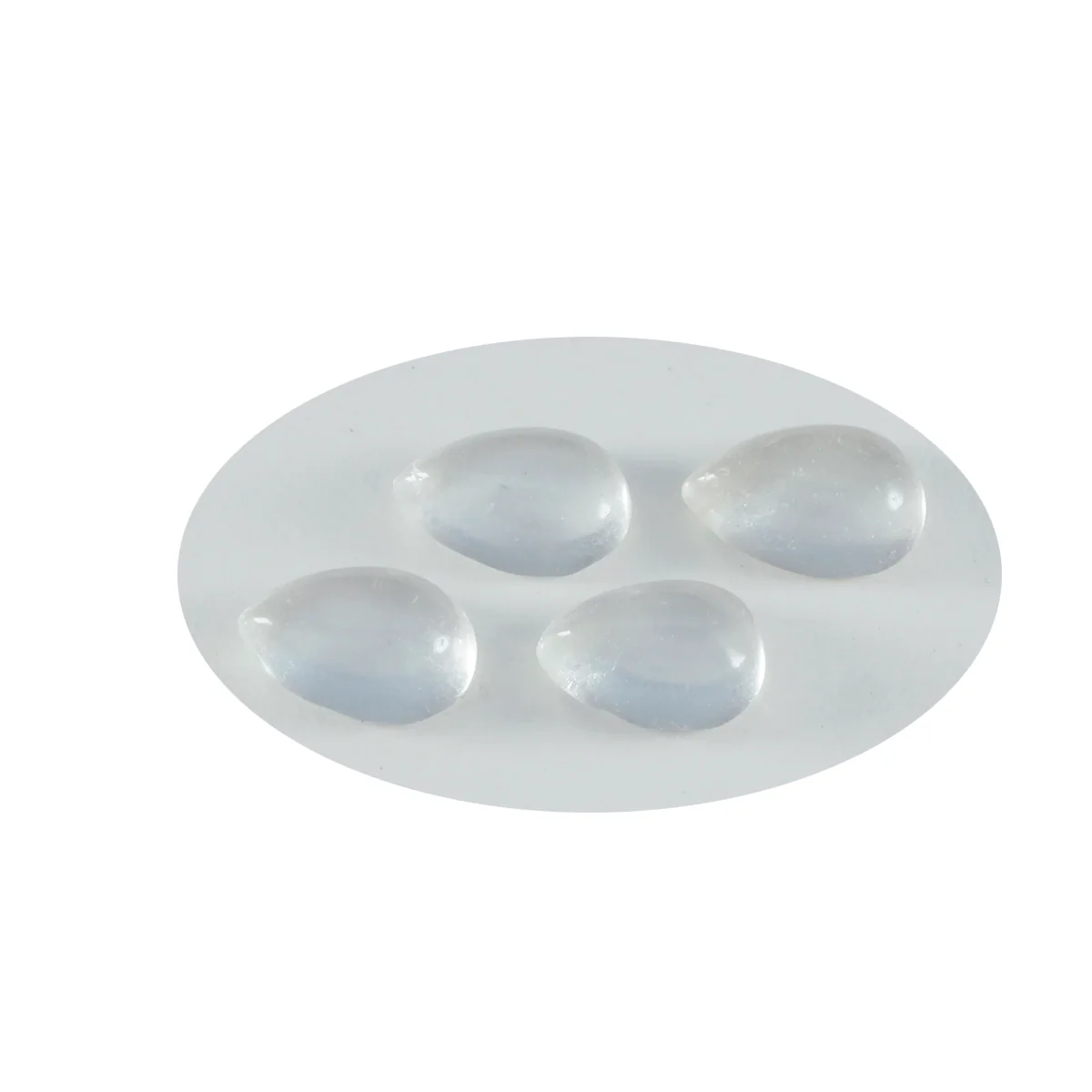 Crystal Quartz 1PC Large 8x12 MM Pear Cabochon White Sparkling semi Precious Gems - Image 3
