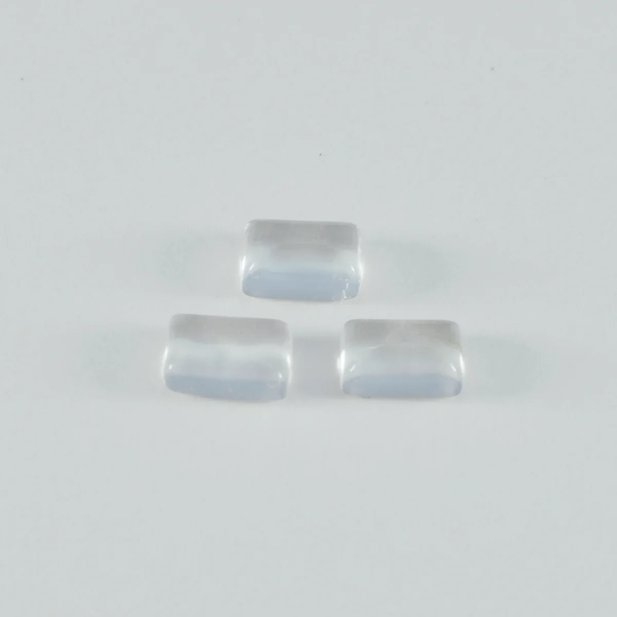 Crystal Quartz 1PC Small 6x8 MM Emerald Cabochon White Brilliant semi Precious Precious Gemstone - Image 3